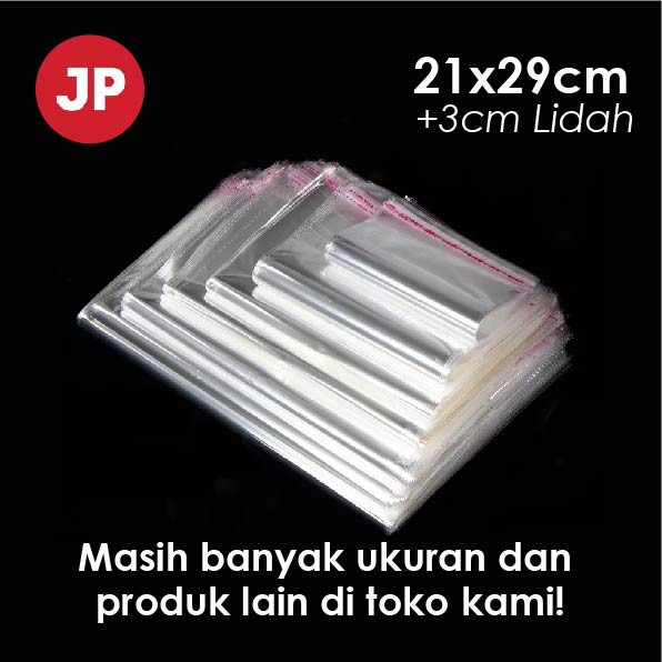 PLASTIK OPP LEM ukuran 21x32cm (1 pack isi 100 pcs)