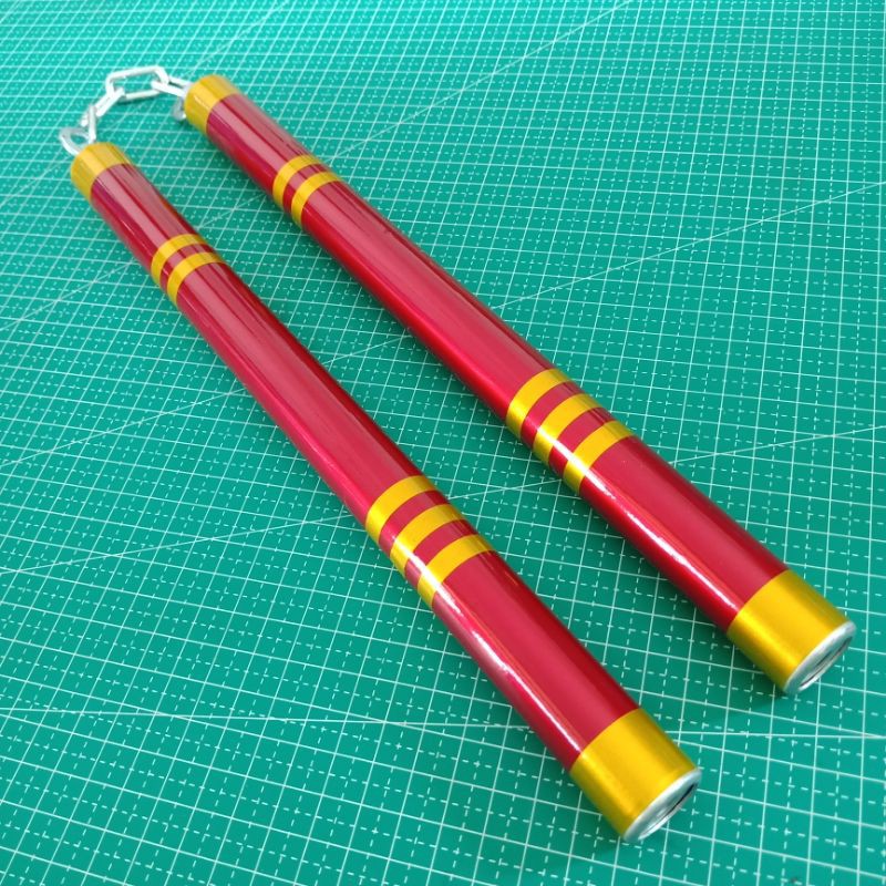 Nunchaku aluminium merah rantai freestyle