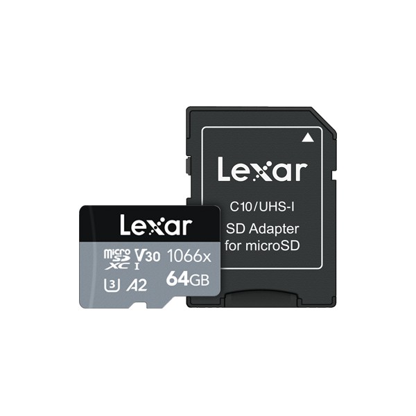 Lexar Professional 1066x micro SDXC 64GB UHS-I Cards SILVER Series