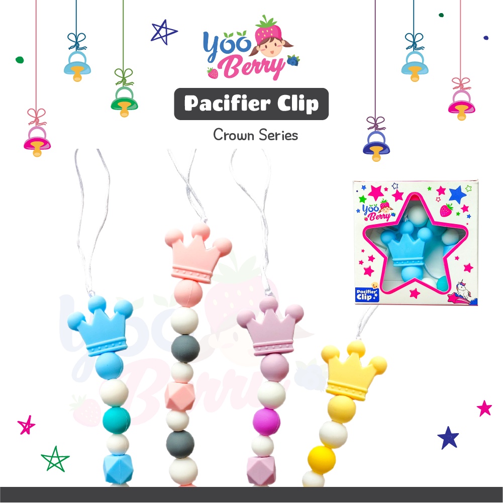 YooBerry Mart Pacifier Chain Tali Empeng Soother Bayi Crown Series Berry Mart