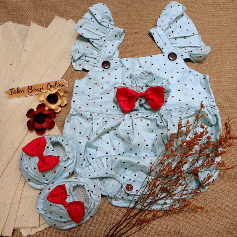 Baju jumper 0 6 bulan bando lucu bestseller anak bayi cewek perempuan murah-Lolipop biru