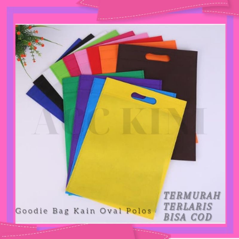 

AccKini - Goodie Bag Kain Oval Polos Tas Souvenir Acara Uk Sedang 25x35 Tas Spunbond Termurah