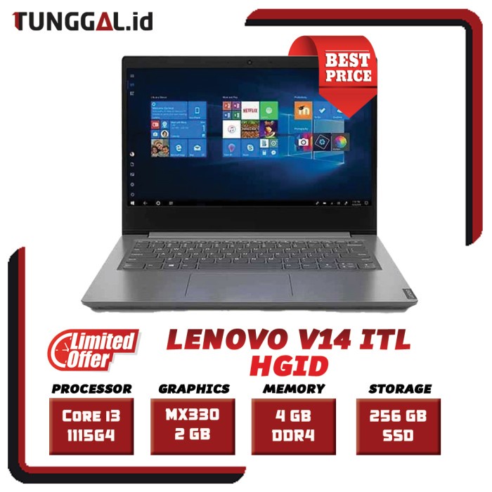 LENOVO V14 ITL HGID | i3-1115G4 8GB 256GB SSD MX350 2GB 14" OHS W10 - 4 gb