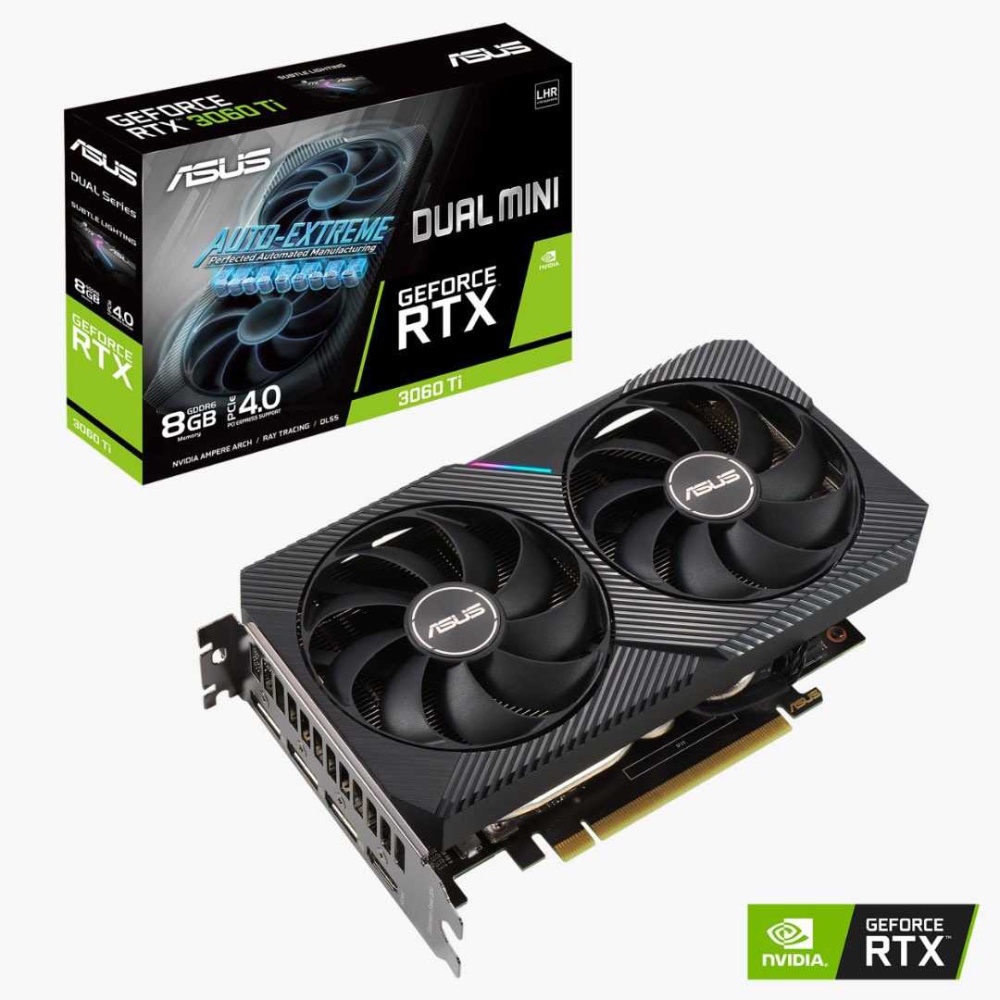 asus dual geforce rtx    3060 ti v2 mini 8gb gddr6 with lhr