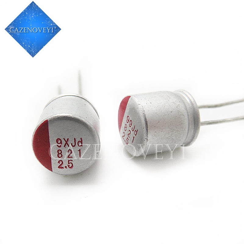 10Pcs / lot Kartu Grafik 820uf2.5V 820uf 2.5V solid-state capacitor Ukuran 8x8mm