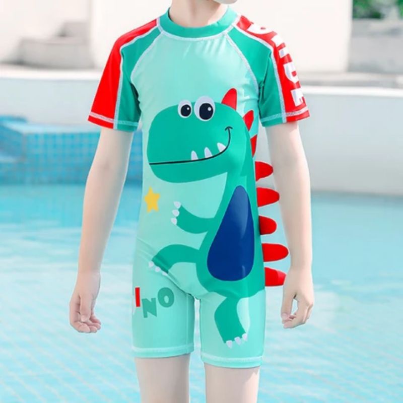 Baju renang anak laki laki Motif dino Baju Renang anak jumpsuit impor Baju Renang swimsuit