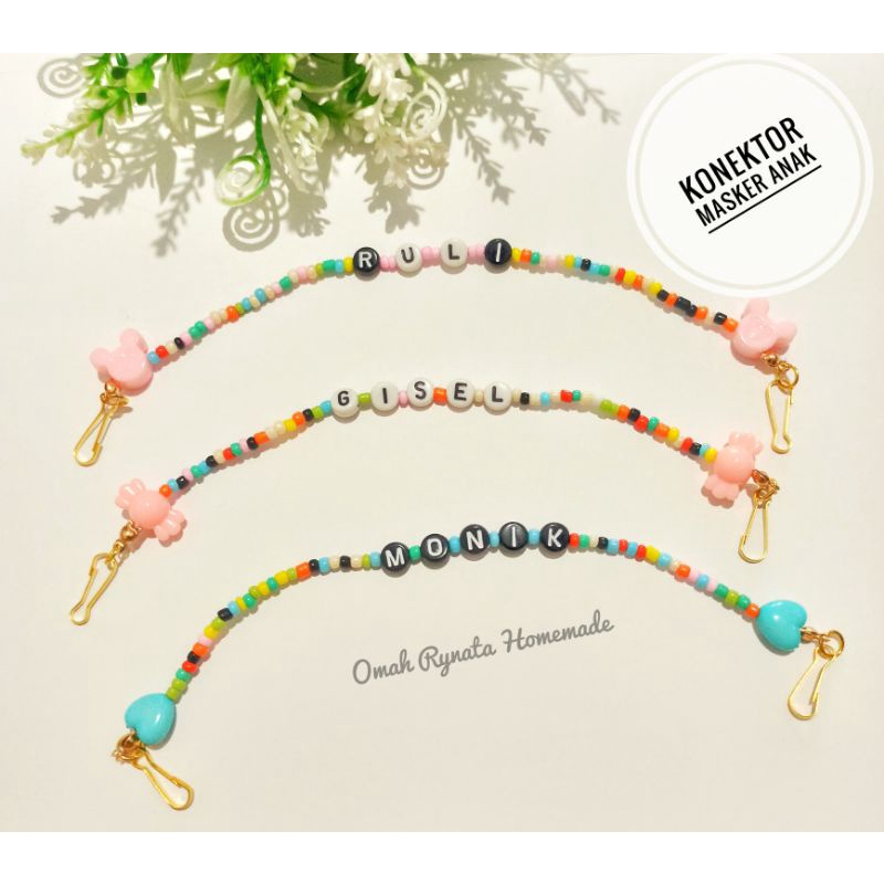 Konekto Masker Anak Perempuan / Konektor Masker Nama / Pengait Masker Anak