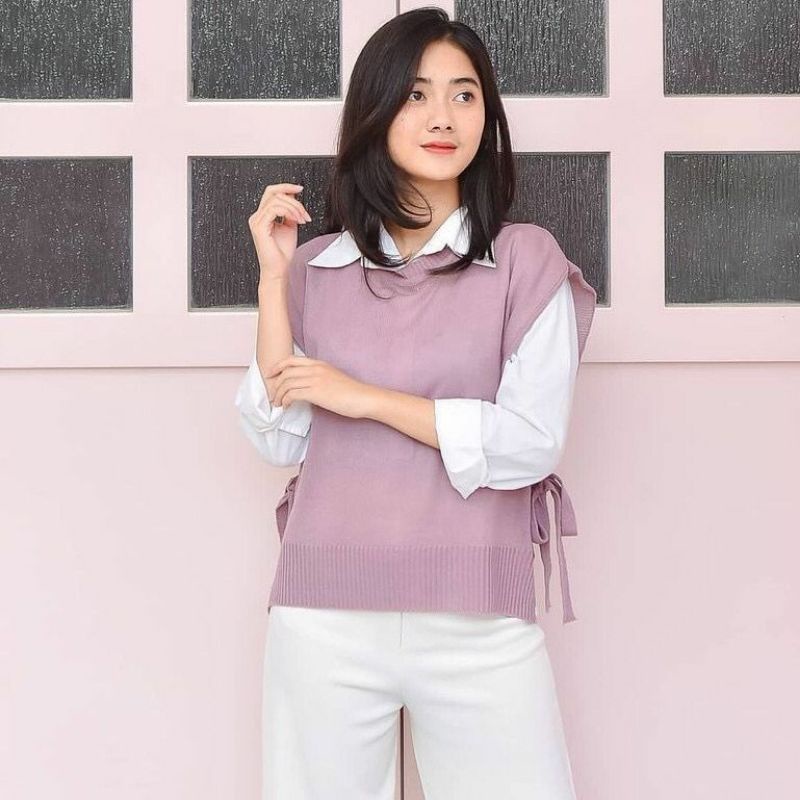 VEST CARDY PITA VEST BAHAN RAJUT PREMIUM VEST LILAC ATASAN WANITA TERMURAH