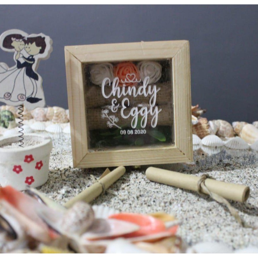 kotak cincin tunangan custom nama