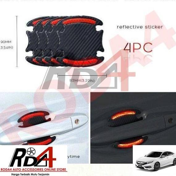 Outer Handle Carbon Stiker Reflektif Civic Turbo rod4 Murah