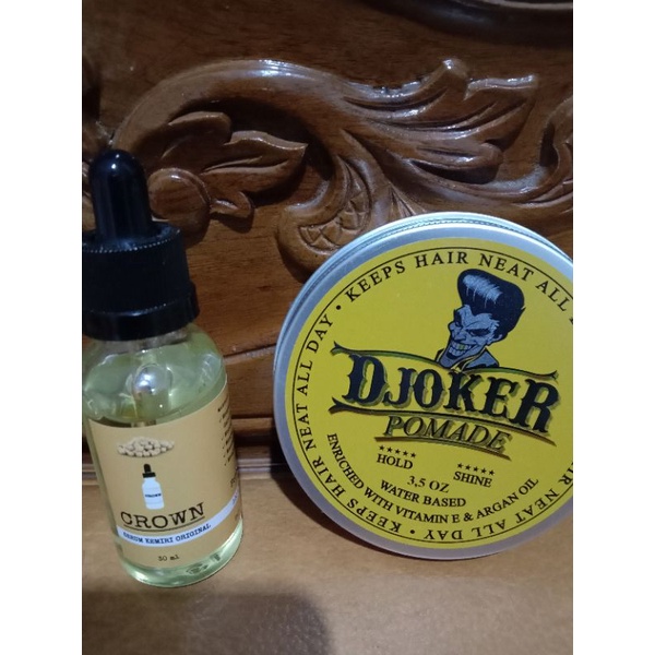 (FREE SERUM RAMBUT KEMIRI) DJOKER POMADE VANILLA SCENT FREE CROWN HAIR SERUM KEMIRI