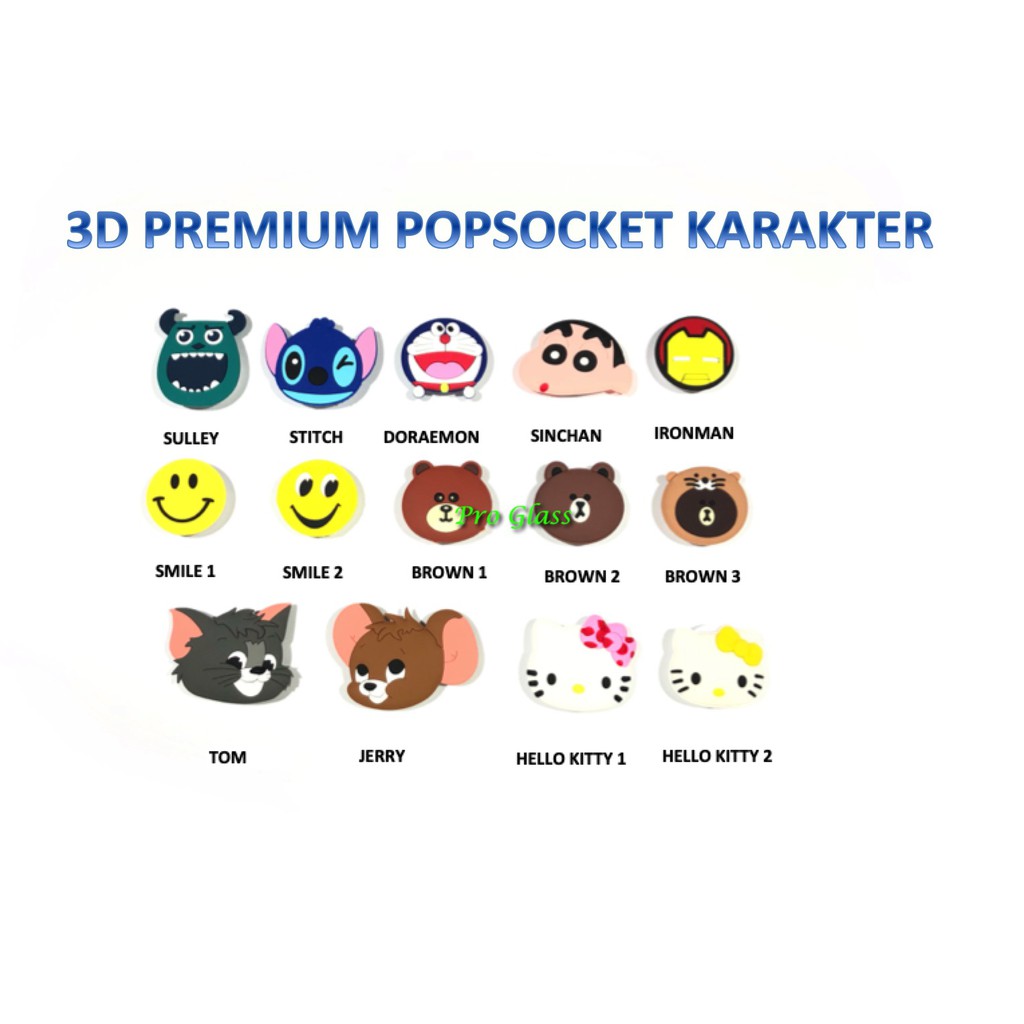 3D PREMIUM Popsocket Karakter Cartoon / Animation Pop Socket