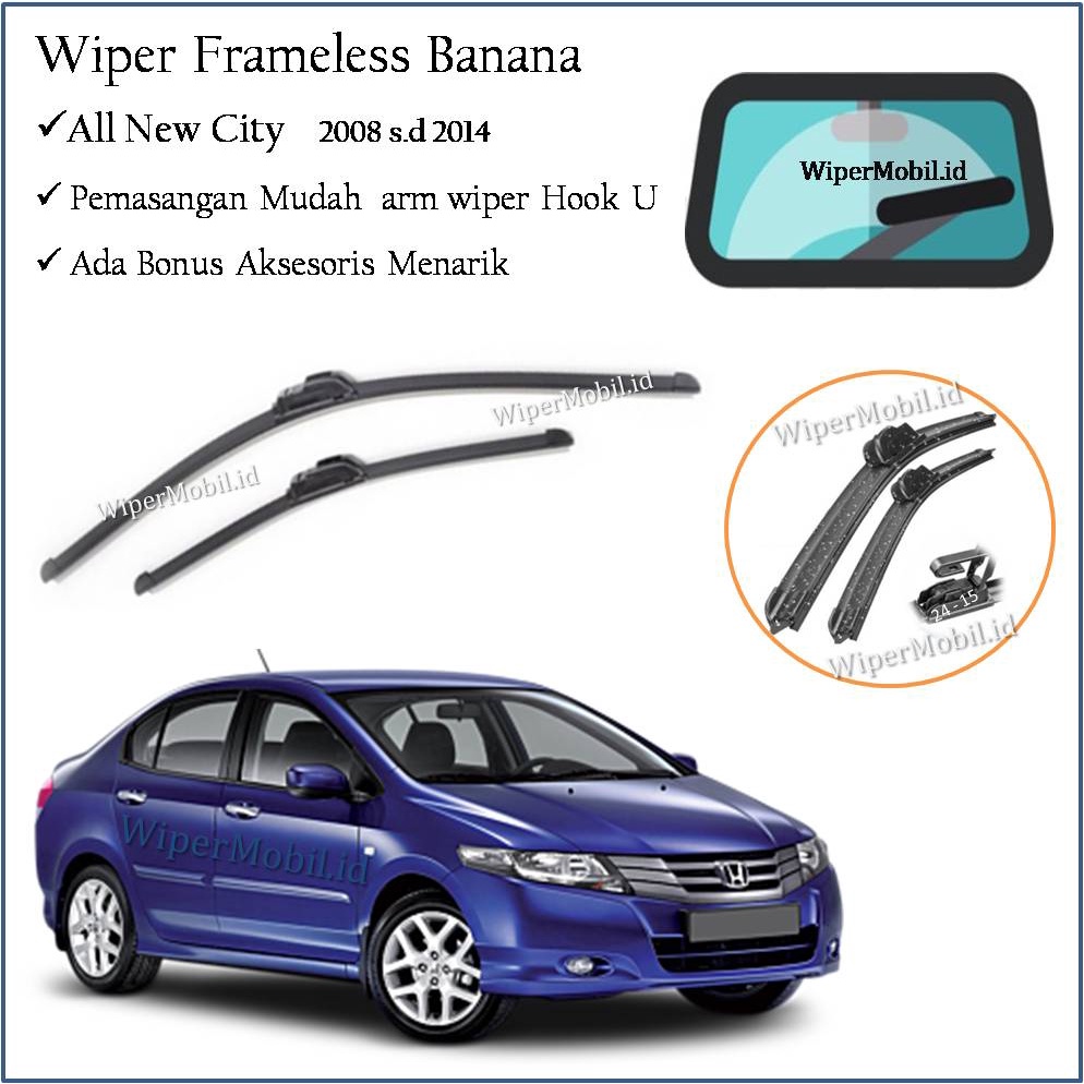 Download Wiper Frameless Banana Honda All New City 2008 2009 2010 ...