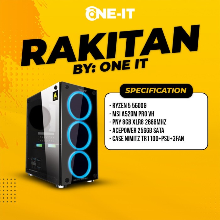 PC RAKITAN Ryzen 5 5600G | RAM 8 GB | SDD 256 GB