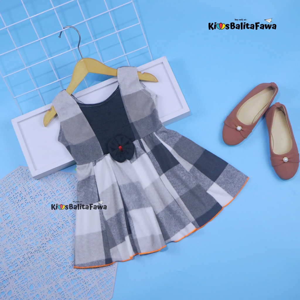 [BLUDRU FLANEL] Dress Clairine Baby uk 3-12 Bulan / Dres Anak Bayi Perempuan Baju Pesta Yukensi Adem