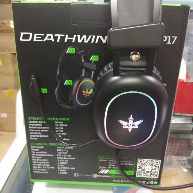 Nyk Deathwing HS-P17 Gaming Headset USB7.1 RGB free OTG