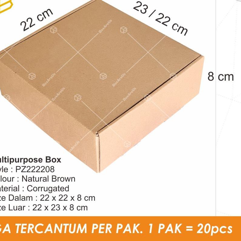 

Barang Bagus ♖ Dus Pizza Box Kotak Packing Karton Corrugated 22x22x8cm - 370701 / PZ222208'