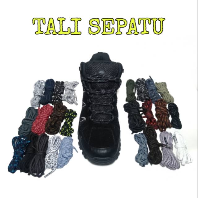 Tali Sepatu Gunung Outdoor Sneaker Olahraga Fashion Pria Wanita Bulat Gepeng