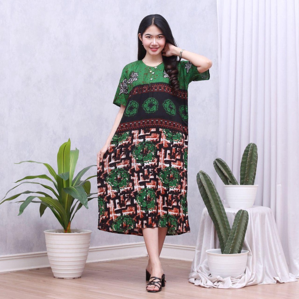 Daster batik SILVANA Daster Busui  Daster cantik  Baju tidur  Baju santai  Baju batik