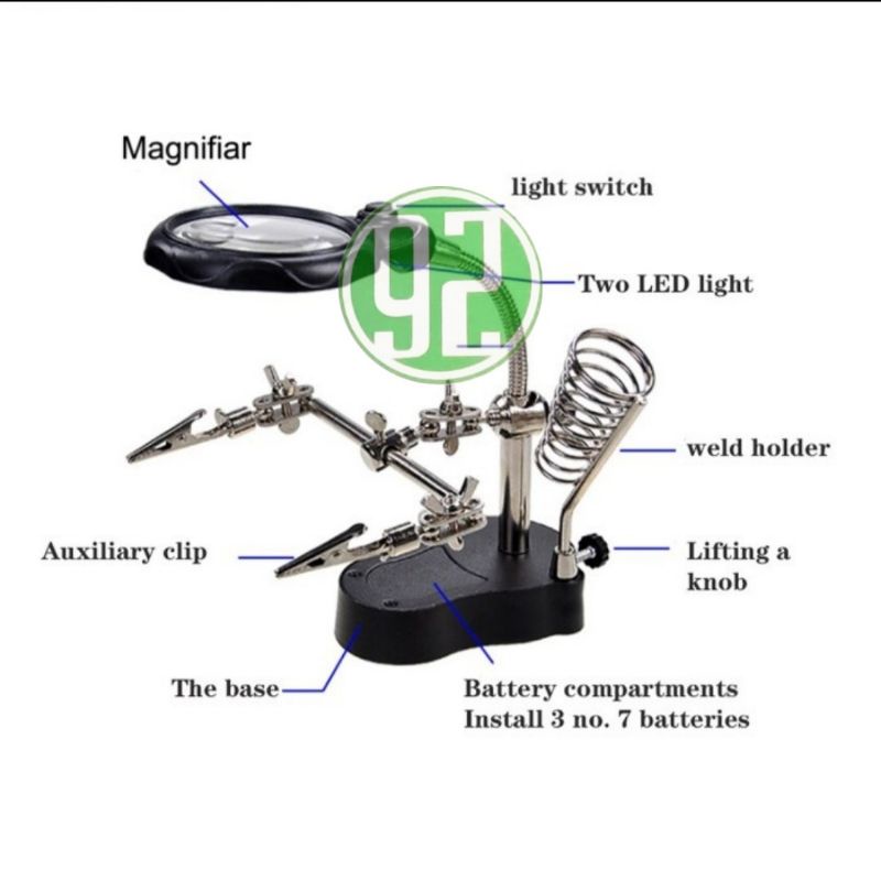 PCB HOLDER + KACA PEMBESAR LAMPU TE-801