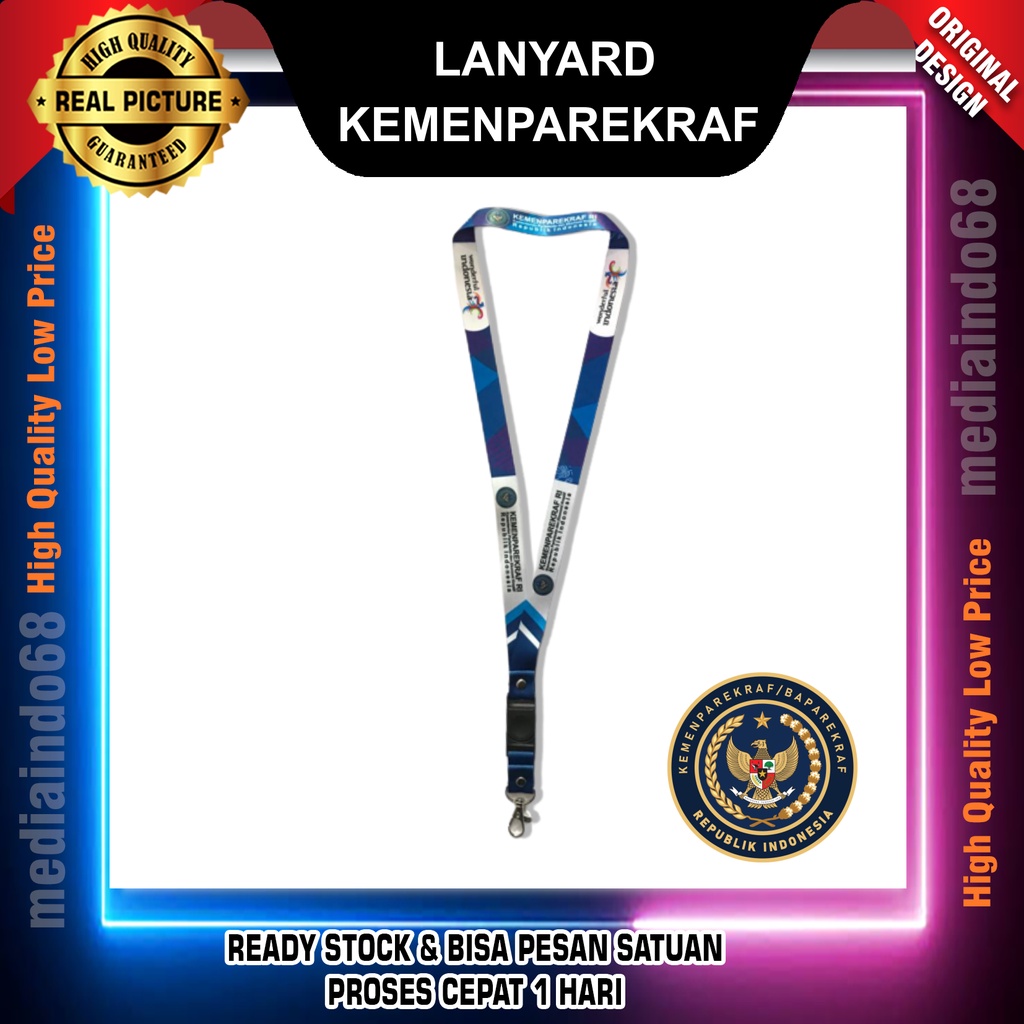 

KEMENPAREKRAF RI Lanyard Gantungan ID Card , StrapHP, Flashdisk,Kunci