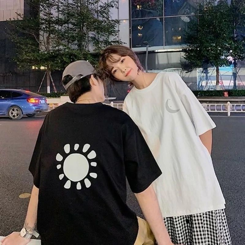 MYSTIQUE.ID-BAJU KAOS COUPLE MATAHARI T-SHIRT LUCU DAN AESTHETIC