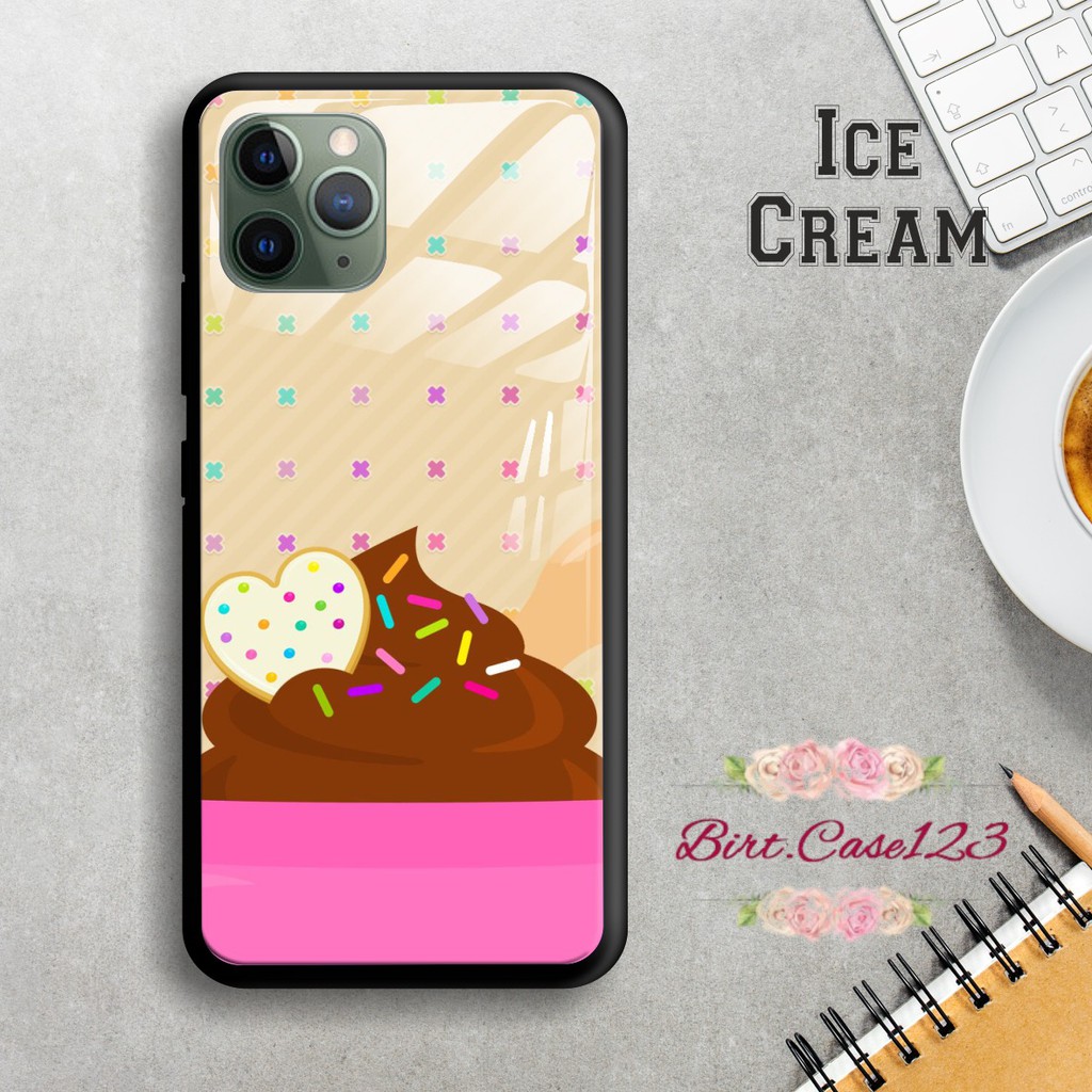 Back case glass ICE CREAM Oppo A3s A1k A5 A9 2020 A7 F9 A5s A31 A52 a53 A92 A37 A57 A59 A71 BC1432