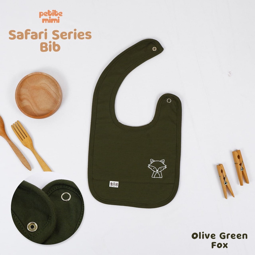 PETITE MIMI SAFARI SERIES BIB SEALIFE BIB SLABBER ANAK CELEMEK MAKAN ANAK TADAHAN ILER ANAK BAYI