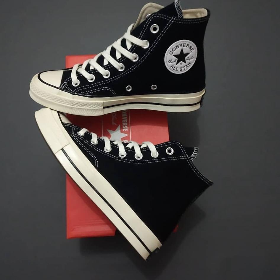 Tidak Diragukan.. Sepatu Converse All Star Original 100% Import Sepatu Sekolah High Putih Hitam Pria