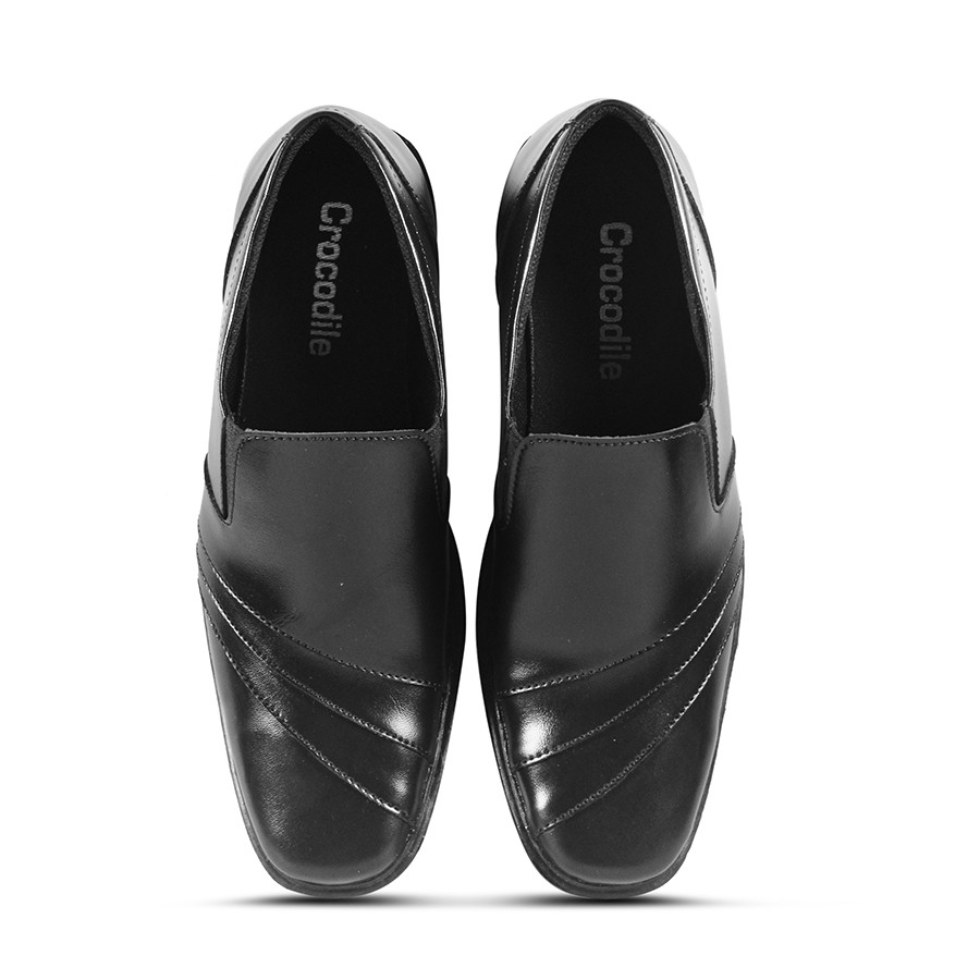 BIG SALE !! Sepatu Casual Formal Pria Pantofel Slop Paul Hitam Kulit Sintetis Kerja Kantor