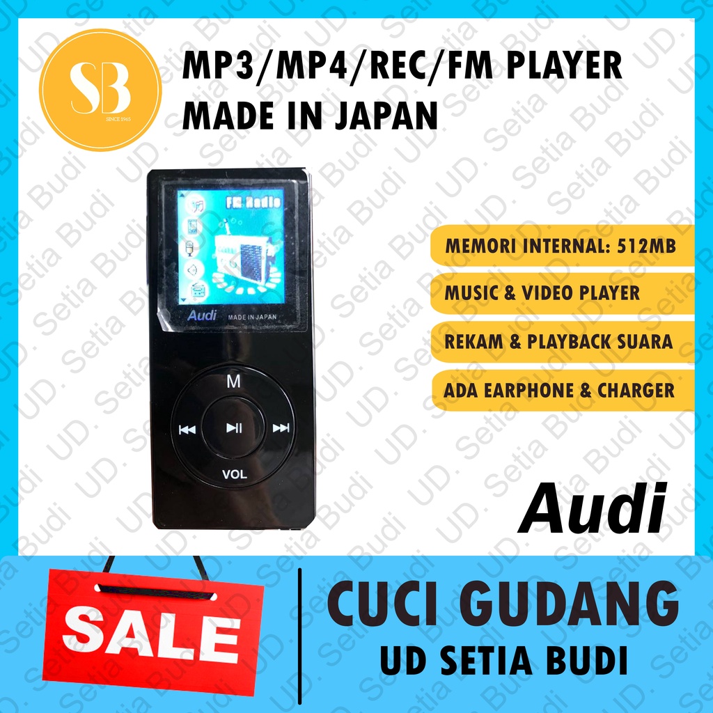 Made in Japan 512MB MP3 MP4 Perekam Suara FM Radio Player Audi