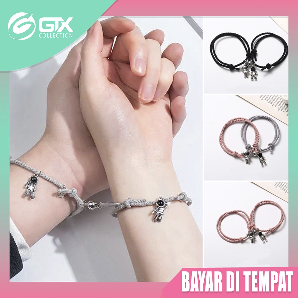 GTX - 2Pcs Gelang Couple Pria & Wanita Korea Magnet Astronot Pasangan Sahabat Pacar Bestie Warna Men