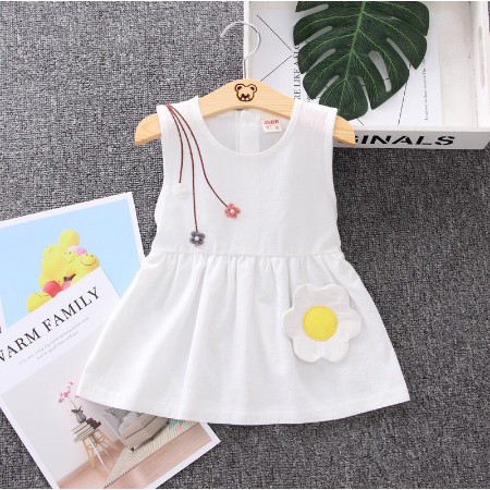 Gaun anak perempuan import gaya kasual style dress bayi cewek polos cotton