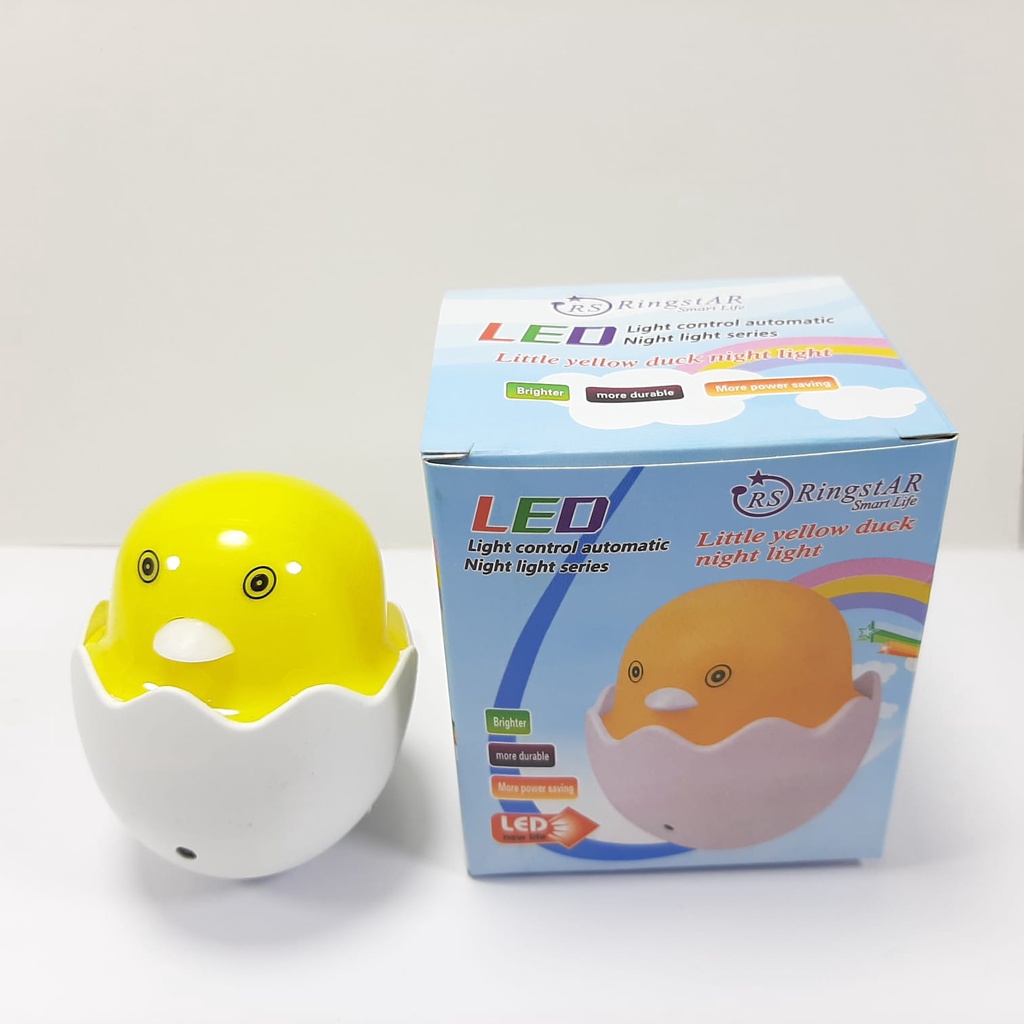 Lampu Tidur LED Sensor Cahaya Lampu Malam Egg Telur Ayam bebek Lampu Kamar Anak Hemat Energi