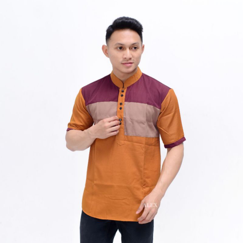 Baju Koko Kurta Pria Lengan Pendek Bahan Toyobo Terbaru Dan Terlaris