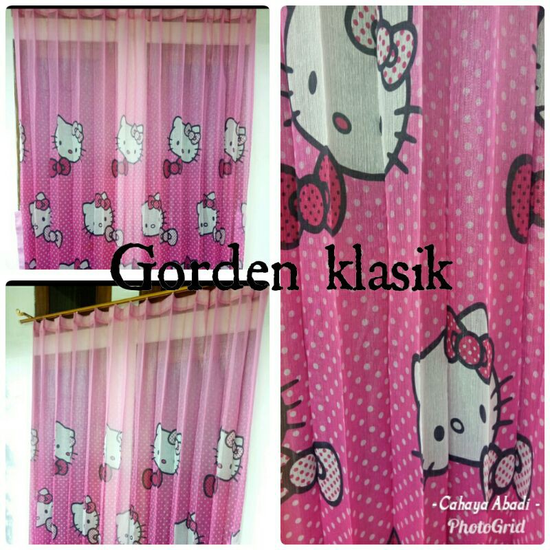 Gorden vitrase import karakter hello kitty gorden motif gorden jendela tirai jendela