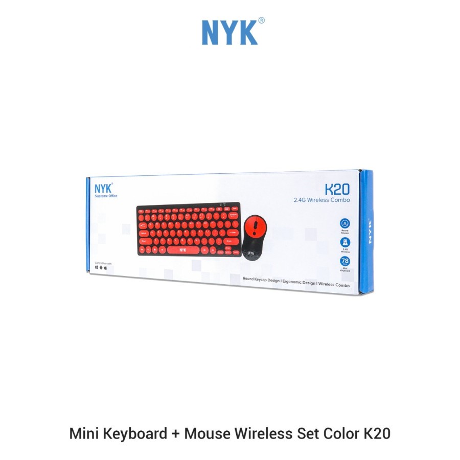 NYK Keyboard Mouse WIreless Mini K20