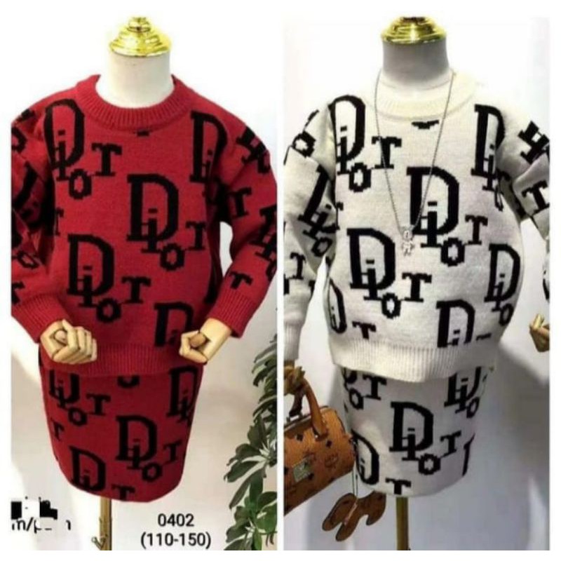 Setelan Rok Span Dior Anak Perempuan Cewe Import