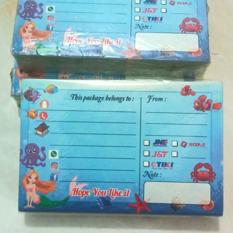 

sticker pengiriman online shop isi 100lembar