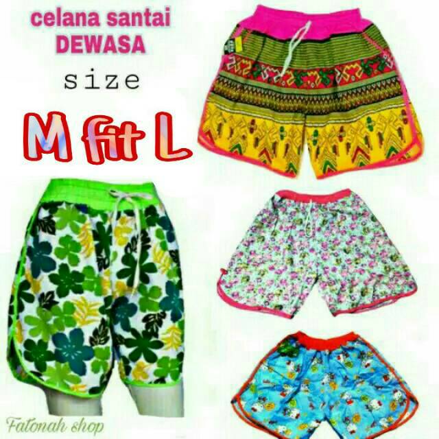 (Hot PROMO!!) Celana pendek wanita hotpants celana santai celana pantai M fit L