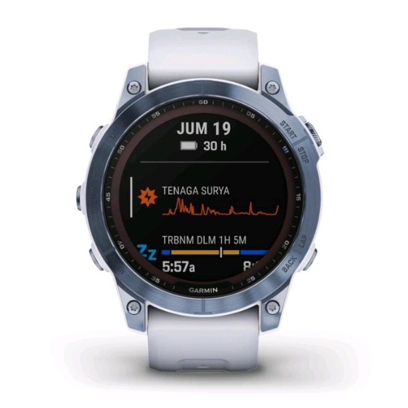 JAM TANGAN GARMIN SMARTWATCH PRIA SMARTWATCH WANITA FENIX 7 SAPPH MNRL BLUE TIW WHTSTNEBND GPS SEA F