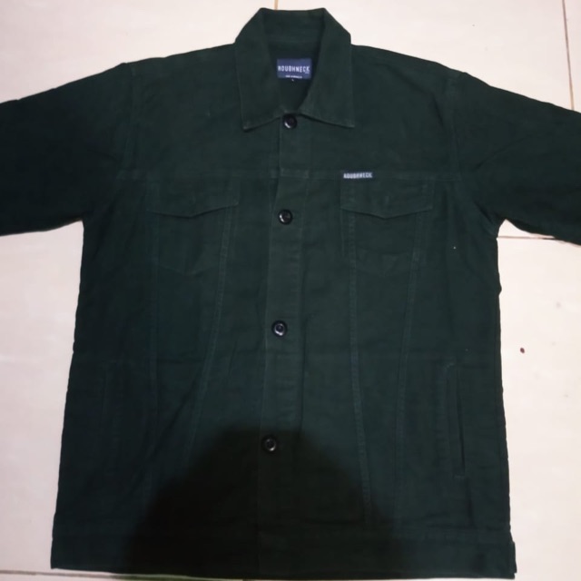 Jaket canvas roughneck hijau L