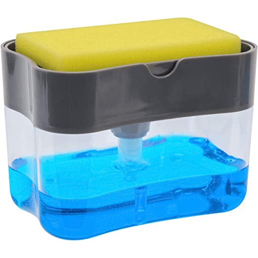 2-in-1 Dudukan Spons Dispenser Pompa Sabun untuk Dish Soap Sponge Alat Dapur