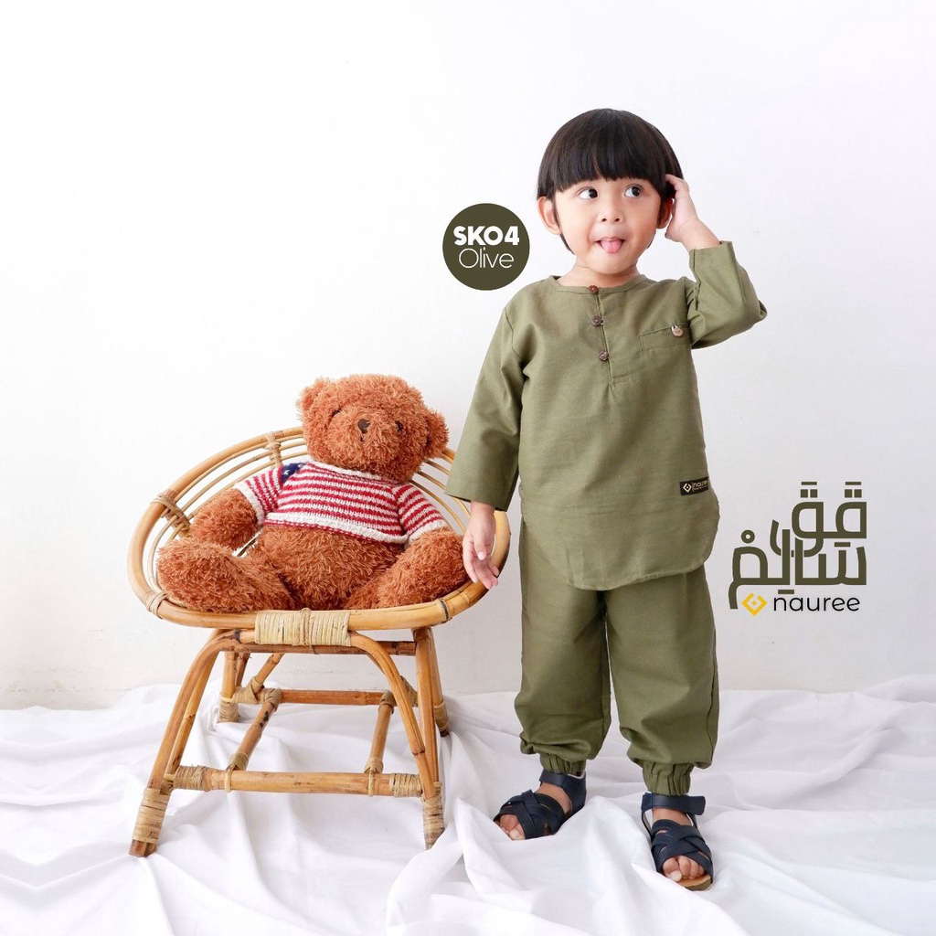 Nauree - Koko Anak Salim Baju Setelan Anak Laki Laki Celana Panjang Jogger Bahan Linen Rami Untuk Umur 1 2 3 4 5 6 Tahun Adem Nyaman Halus Jahitan Rapih Tidak Gampang Kusut