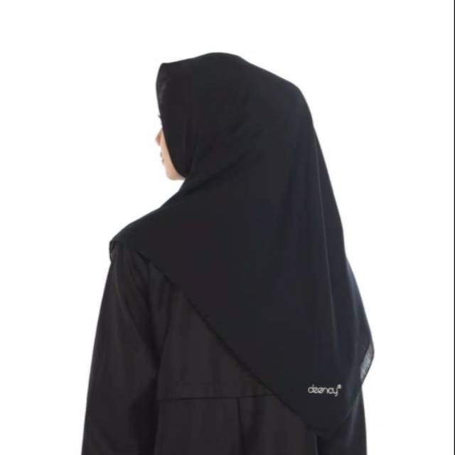 KERUDUNG JILBAB HIJAB SEGI EMPAT DEENAY POLOS BLACK  TERMURAH