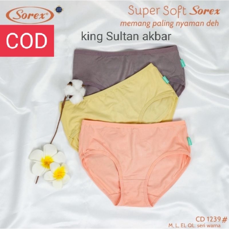 SOREX CD BASIC SUPER SOFT 1239 || CELANA DALAM CEWEK WANITA PEREMPUAN SOREX 1239 || CD SOREX KARET K