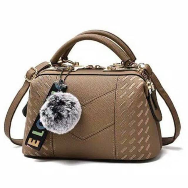 Tas Wanita Import Tas Batam Tas Doctor Gantungan Bulu
