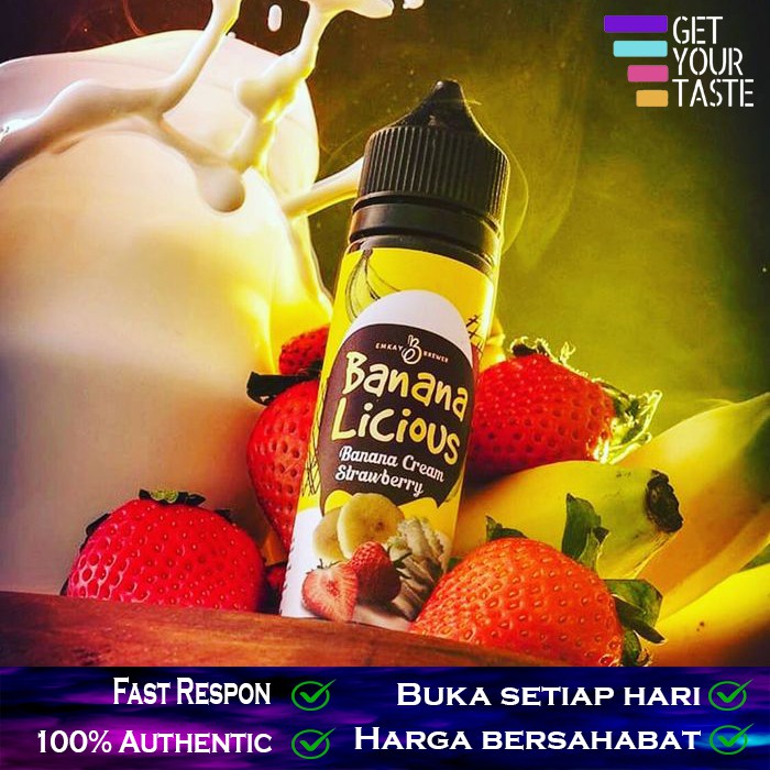 Liquid Banana Licious 60ML by Emkay Brew - 3MG 6MG - Bananalicious Freebase