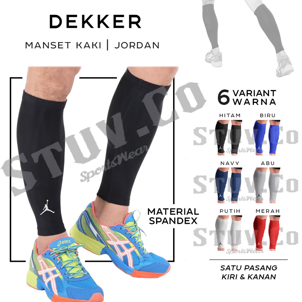 (SEPASANG) MANSET DEKKER DEKER PELINDUNG BETIS SPANDEX PAKAIAN OLAHRAGA RUNNING PRIA WANITA