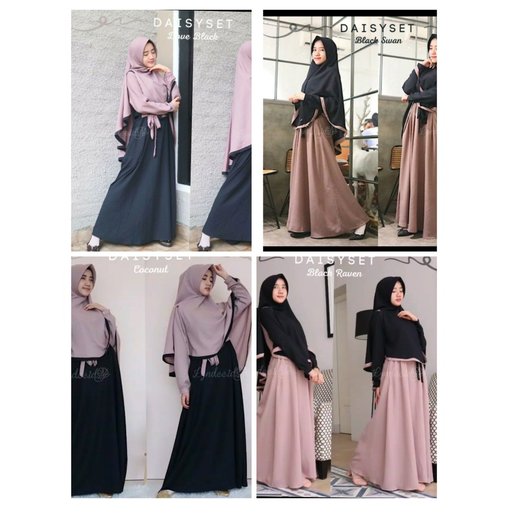 DAISY SET / gamis syar'i /gamis set hijab/BISA COD